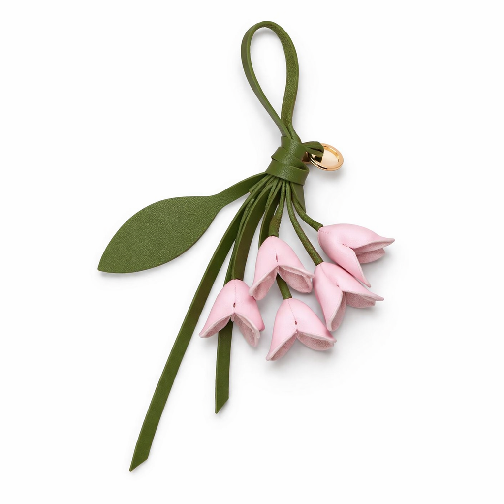 Pendentif sac à main fleuri en cuir PU, marque originale, design exquis, fait main, pendentif fleur artificielle osmanthus tulipe porte-clés