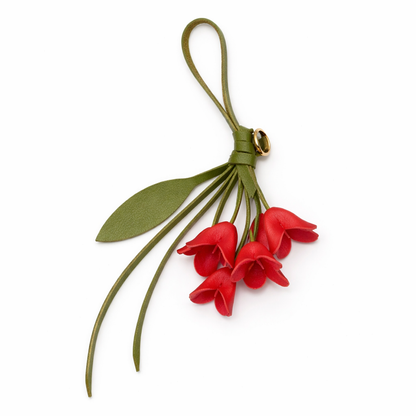 Pendentif sac à main fleuri en cuir PU, marque originale, design exquis, fait main, pendentif fleur artificielle osmanthus tulipe porte-clés
