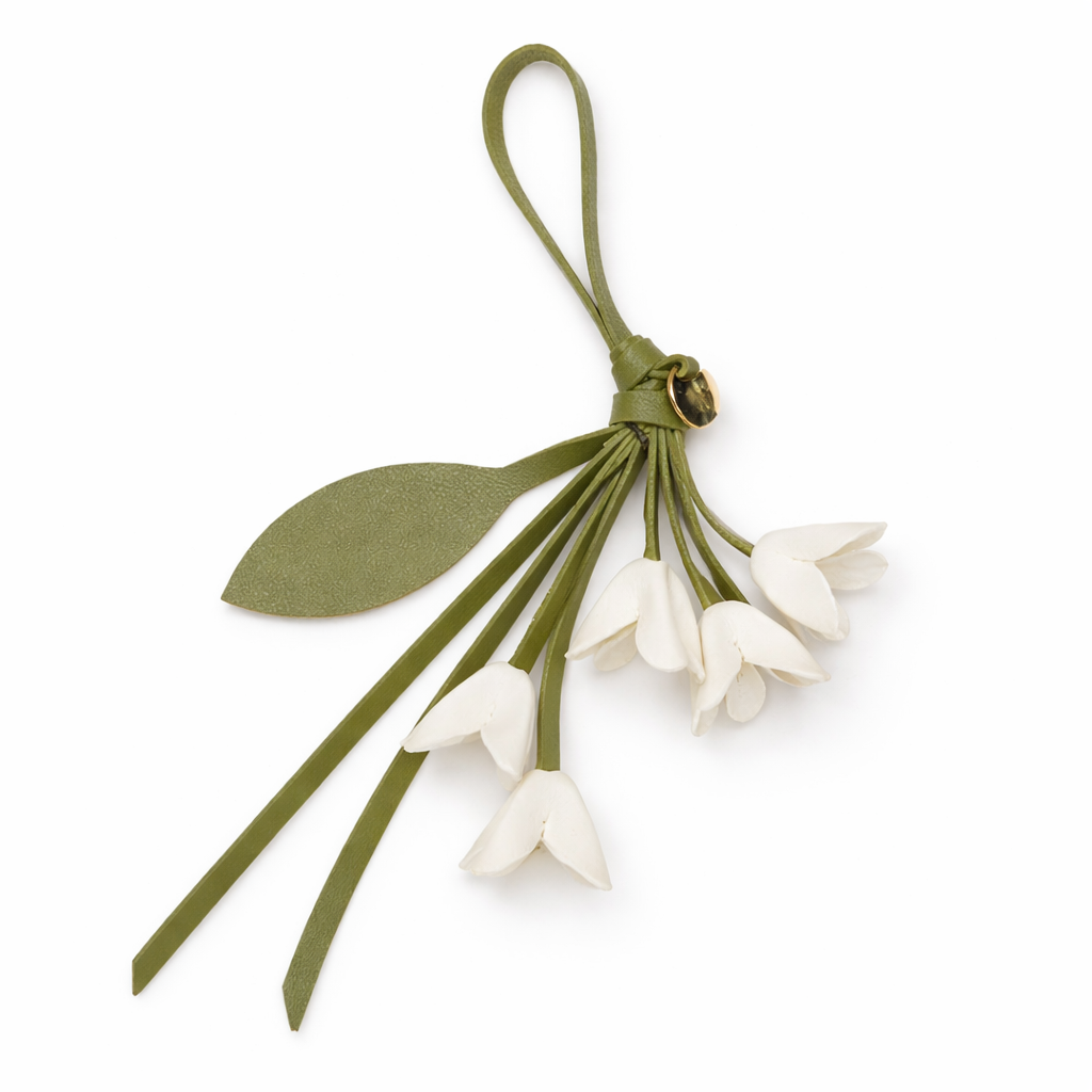 Pendentif sac à main fleuri en cuir PU, marque originale, design exquis, fait main, pendentif fleur artificielle osmanthus tulipe porte-clés