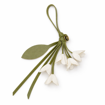 Pendentif sac à main fleuri en cuir PU, marque originale, design exquis, fait main, pendentif fleur artificielle osmanthus tulipe porte-clés