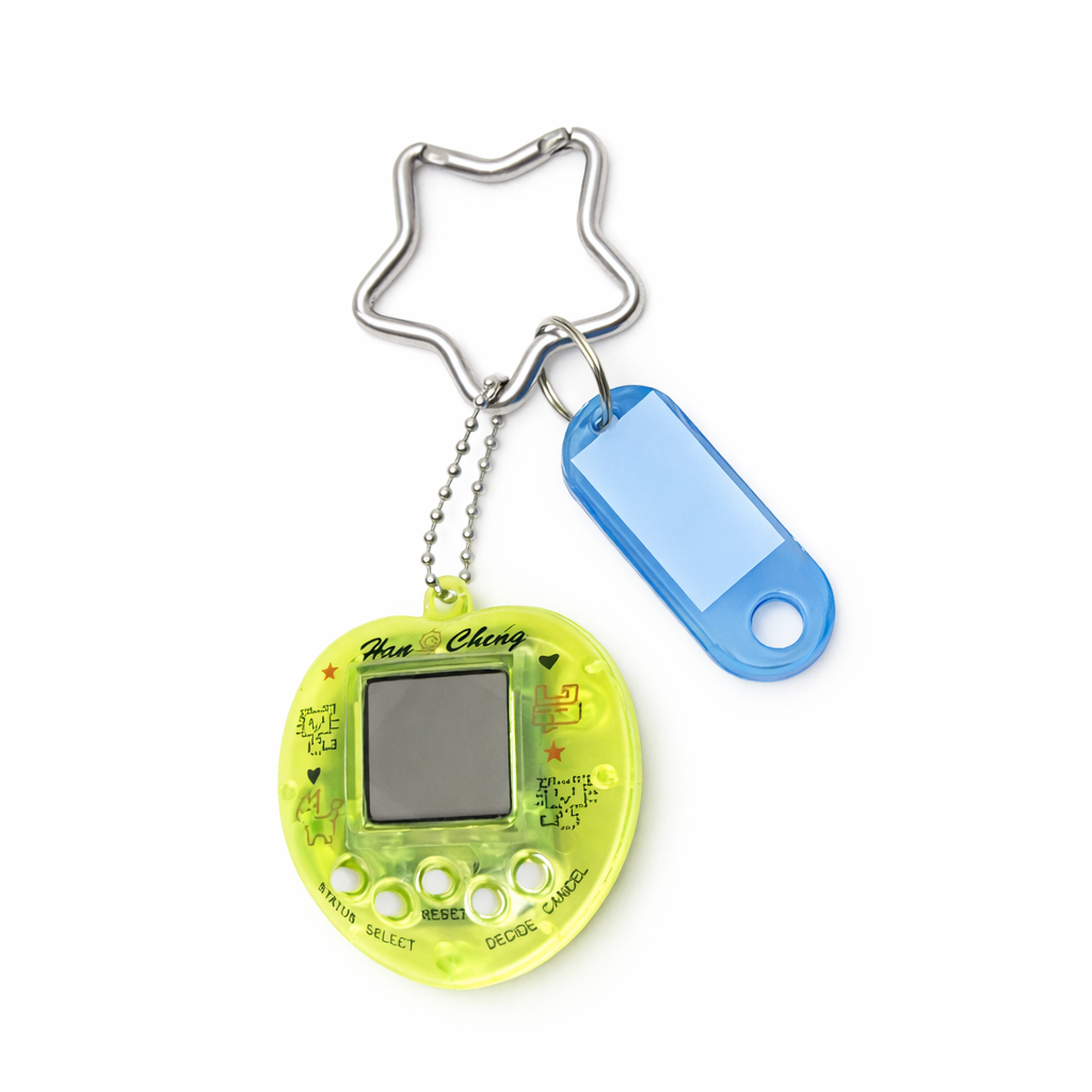 Porte-clés console de jeux arc-en-ciel coréen tendance Kawaii Harajuku Charm Y2K Cadenas cœur cristal DIY Pendentif porte-clés vintage