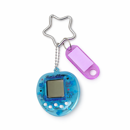Porte-clés console de jeux arc-en-ciel coréen tendance Kawaii Harajuku Charm Y2K Cadenas cœur cristal DIY Pendentif porte-clés vintage