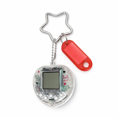 Porte-clés console de jeux arc-en-ciel coréen tendance Kawaii Harajuku Charm Y2K Cadenas cœur cristal DIY Pendentif porte-clés vintage