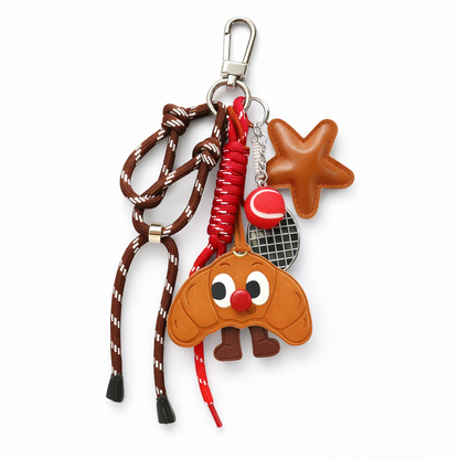 Nouveau produit : pendentif croissant en forme de caneton rôti d'été, accessoire pour sac à dos en forme de cœur, porte-clés