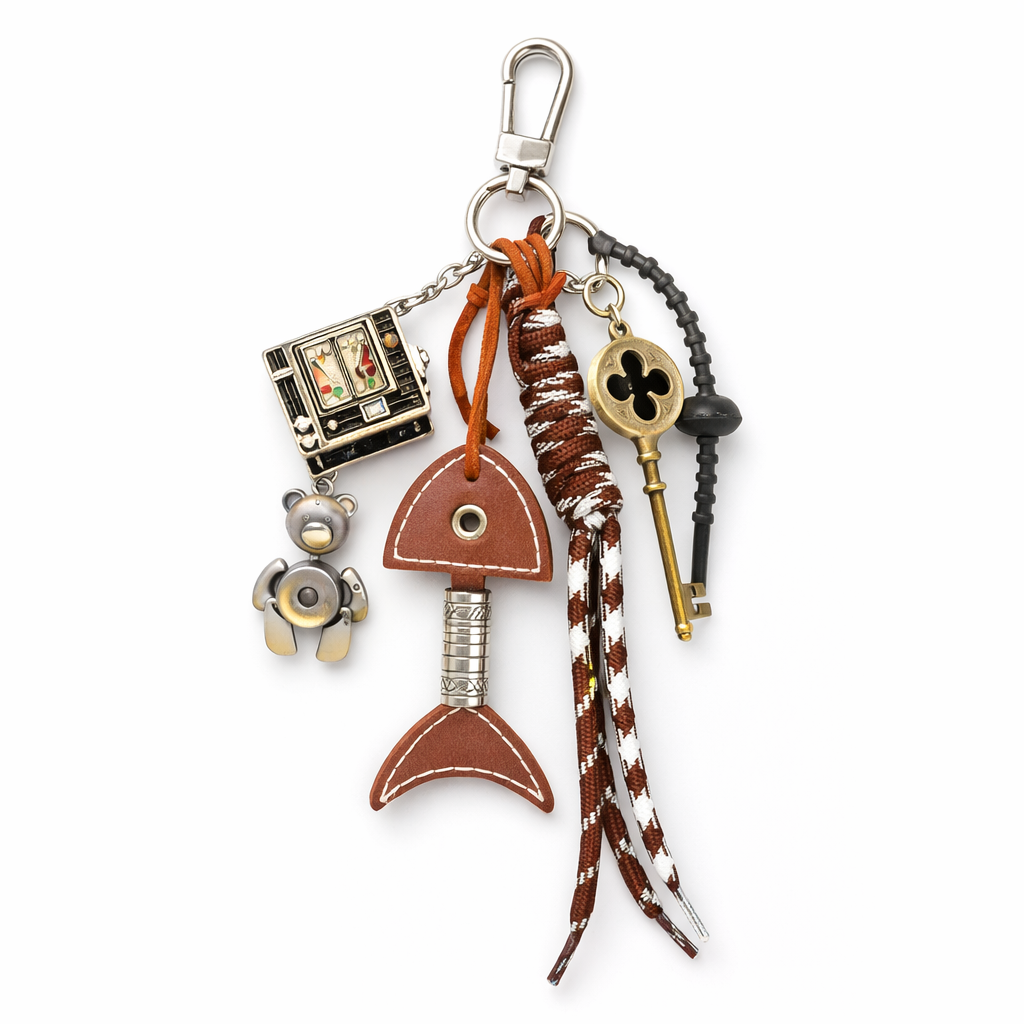 Nouveau produit : pendentif croissant en forme de caneton rôti d'été, accessoire pour sac à dos en forme de cœur, porte-clés
