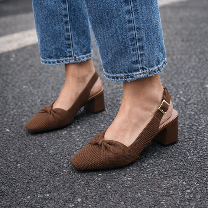 Valentina Rouge - Sapato Slingback Elegante de Salto Médio