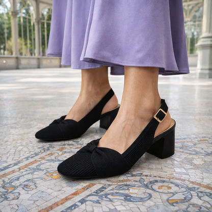 Valentina Rouge - Sapato Slingback Elegante de Salto Médio