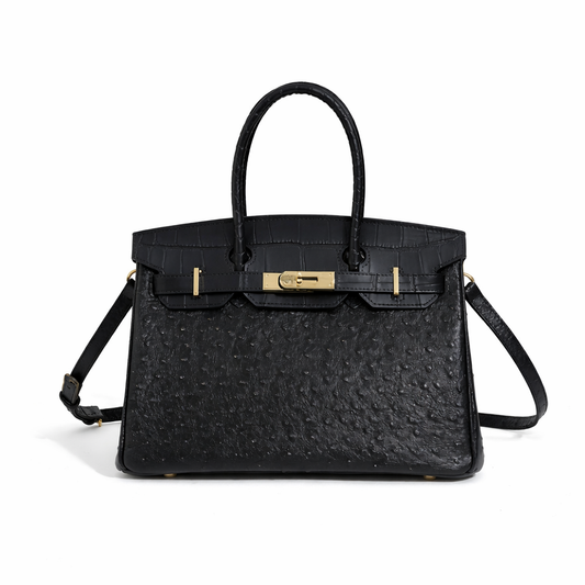 Jane Ostrich 30 – Bolsa em Couro com Textura Avestruz