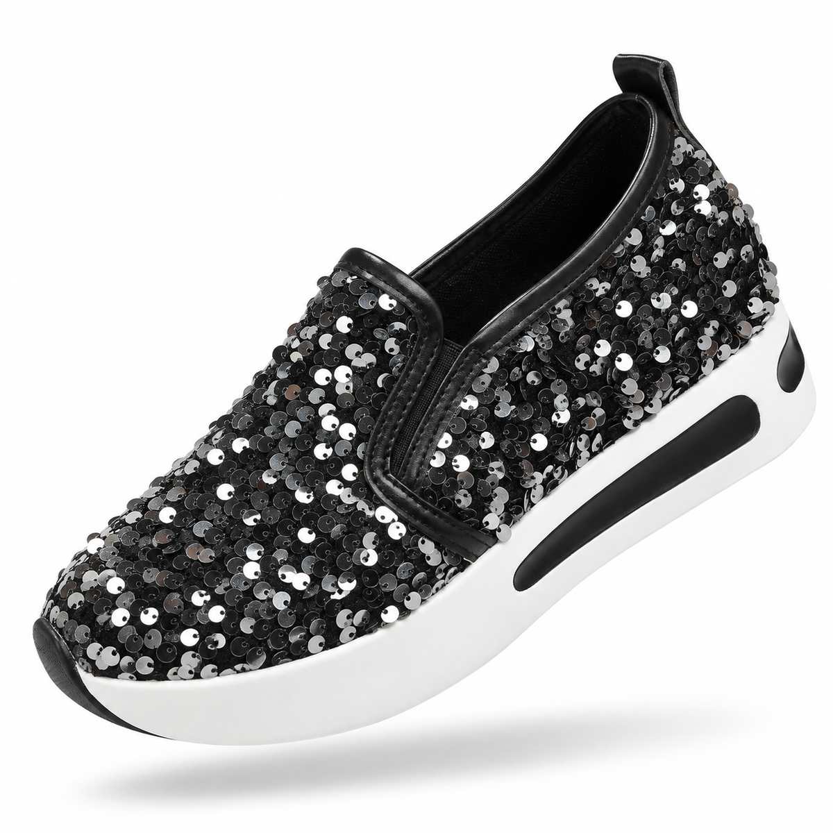 Chaussures de sport femme commerce extérieur style européen et américain mode paillettes décoration printemps-automne grandes tailles chaussures décontractées à enfiler femme vente en gros