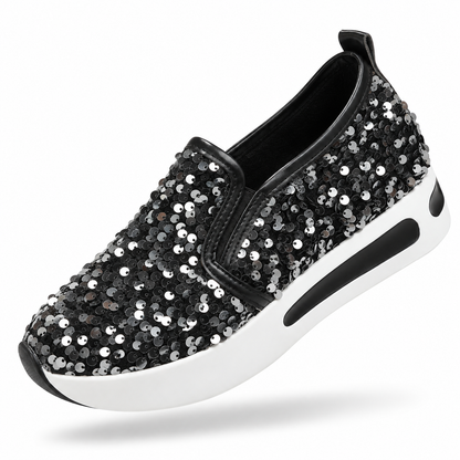 Chaussures de sport femme commerce extérieur style européen et américain mode paillettes décoration printemps-automne grandes tailles chaussures décontractées à enfiler femme vente en gros