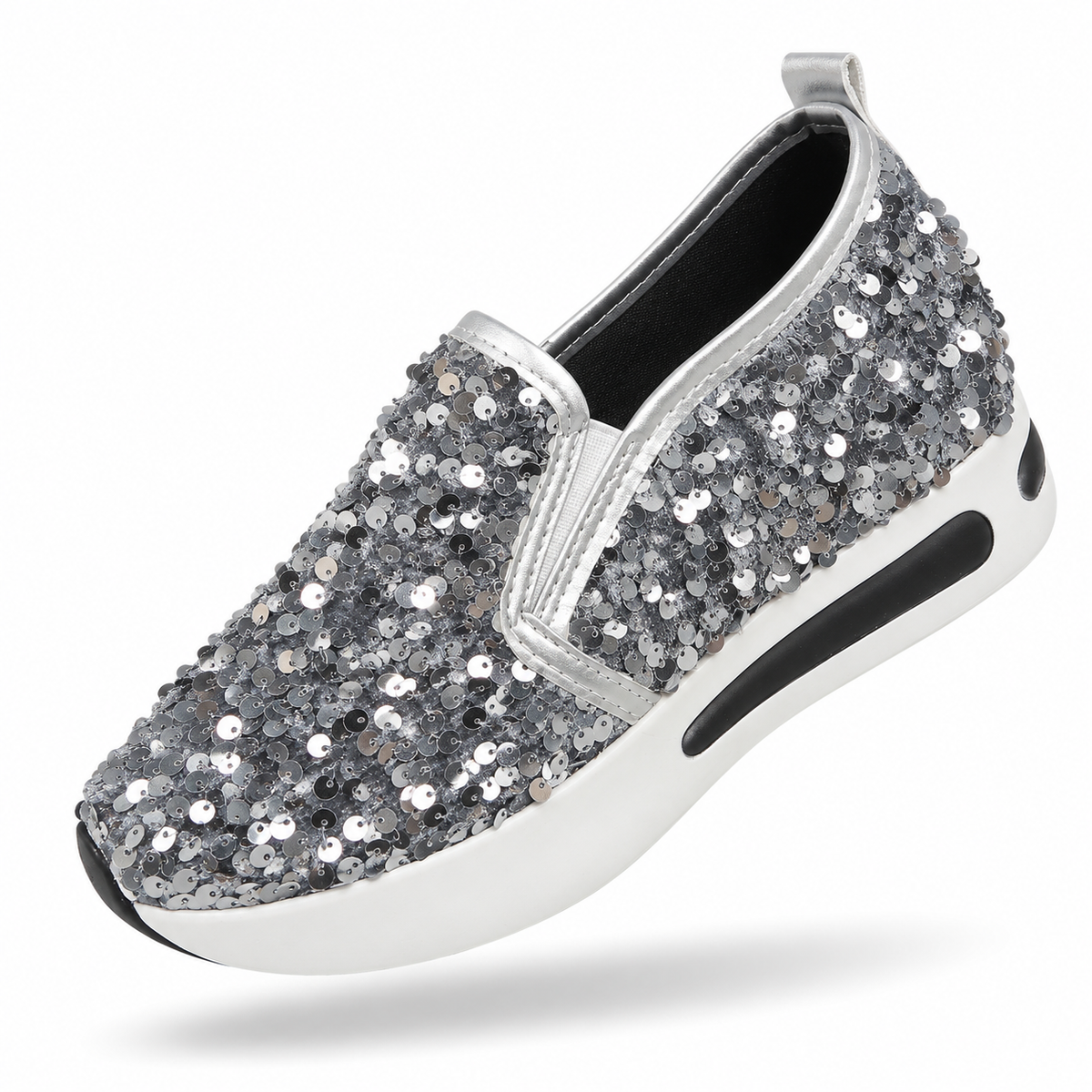 Chaussures de sport femme commerce extérieur style européen et américain mode paillettes décoration printemps-automne grandes tailles chaussures décontractées à enfiler femme vente en gros