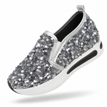 Chaussures de sport femme commerce extérieur style européen et américain mode paillettes décoration printemps-automne grandes tailles chaussures décontractées à enfiler femme vente en gros