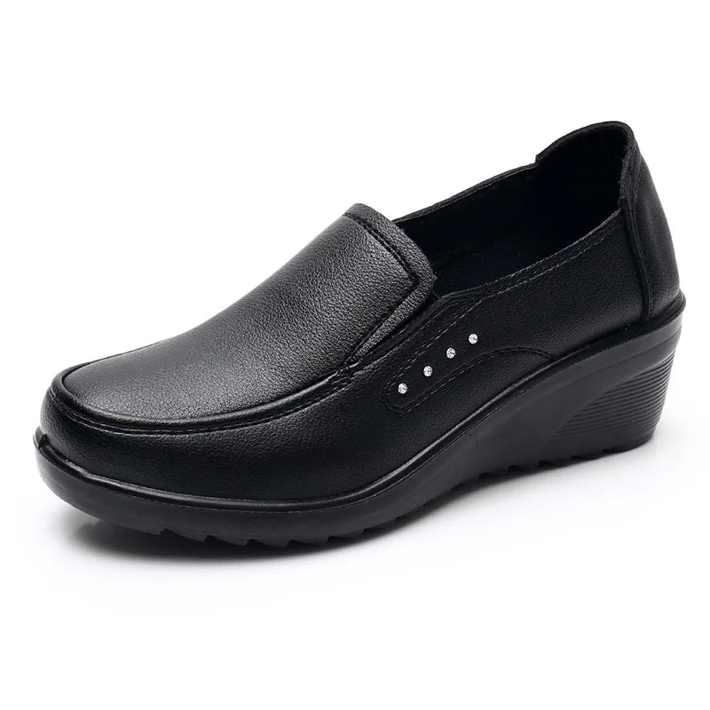 Chaussures compensées confortables pour femmes GKTINOO en cuir de qualité supérieure