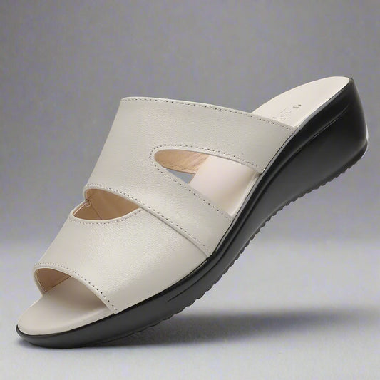 Unadan - Tongs en cuir véritable ultra confortables