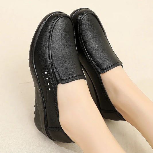 Chaussures compensées confortables pour femmes GKTINOO en cuir de qualité supérieure