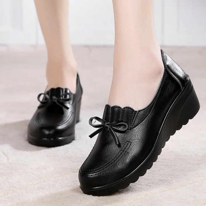 Chaussures compensées à enfiler pour femmes, confortables et décontractées
