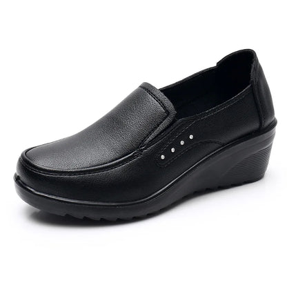 Chaussures compensées confortables pour femmes GKTINOO en cuir de qualité supérieure