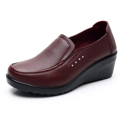 Chaussures compensées confortables pour femmes GKTINOO en cuir de qualité supérieure