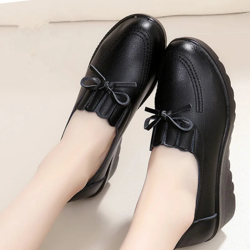 Chaussures compensées à enfiler pour femmes, confortables et décontractées