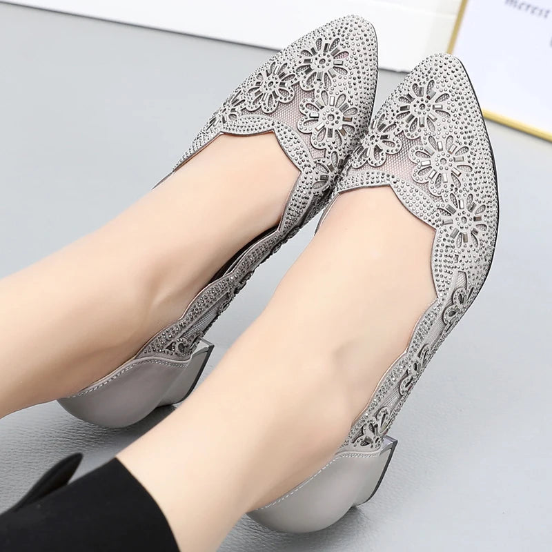 GKTINOO Sapatos Femininos 2025 Couro Genuíno Salto Quadrado