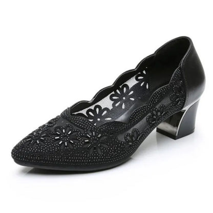 GKTINOO Sapatos Femininos 2025 Couro Genuíno Salto Quadrado