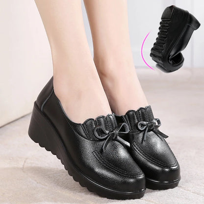 Chaussures compensées à enfiler pour femmes, confortables et décontractées