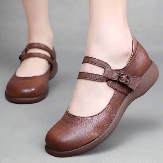 Delfita - Chaussure en cuir véritable ultra confortable