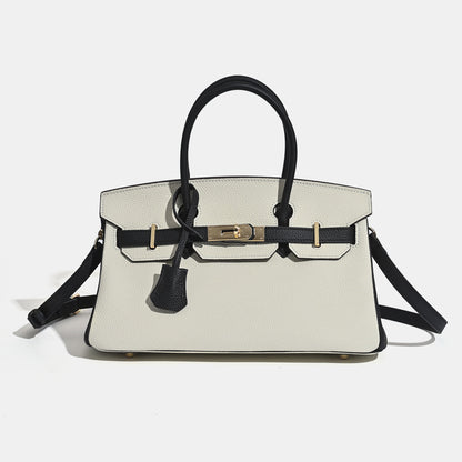 Sac bandoulière Jane 29 cm – Sac structuré en cuir grainé véritable