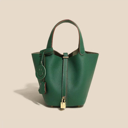 Sac seau Camille en cuir de vachette pleine fleur