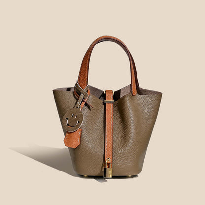 Sac seau Camille en cuir de vachette pleine fleur