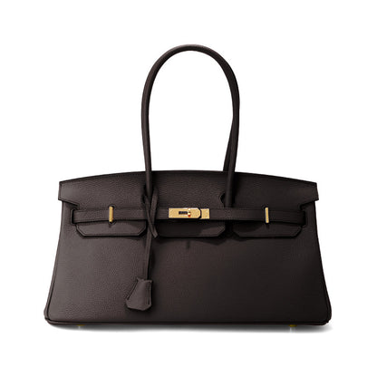 Sac baguette Jane – 40 cm en cuir véritable grainé 