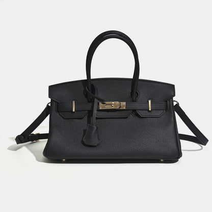 Sac bandoulière Jane 29 cm – Sac structuré en cuir grainé véritable