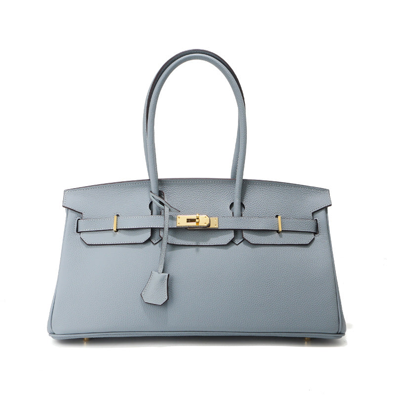Sac baguette Jane – 40 cm en cuir véritable grainé 