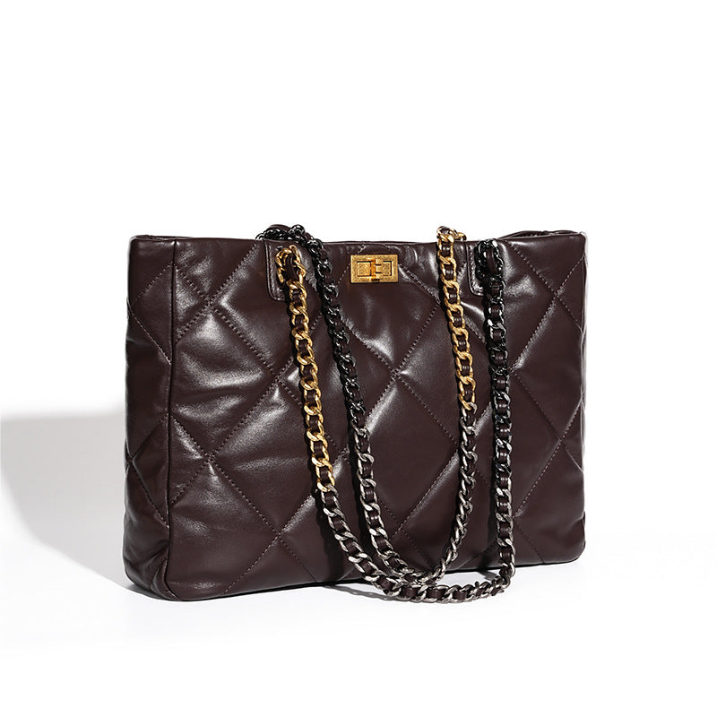 Aurora Chain Tote – Bolsa em Couro Genuíno