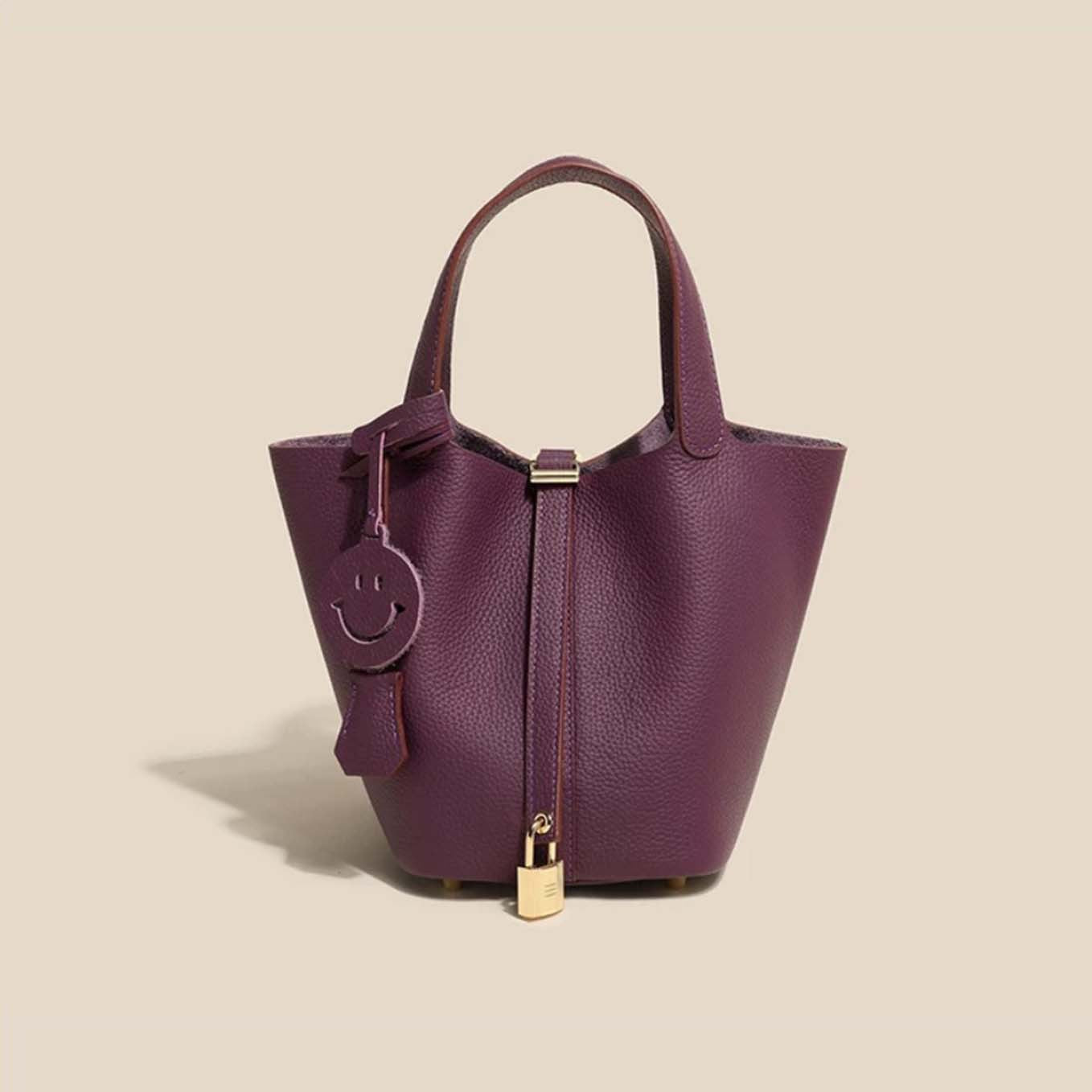 Sac seau Camille en cuir de vachette pleine fleur