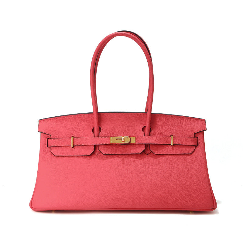 Sac baguette Jane – 40 cm en cuir véritable grainé 