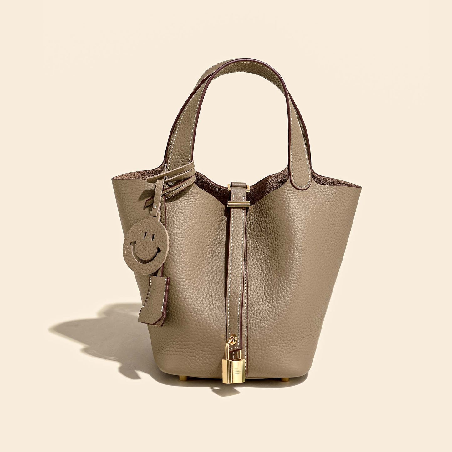 Sac seau Camille en cuir de vachette pleine fleur