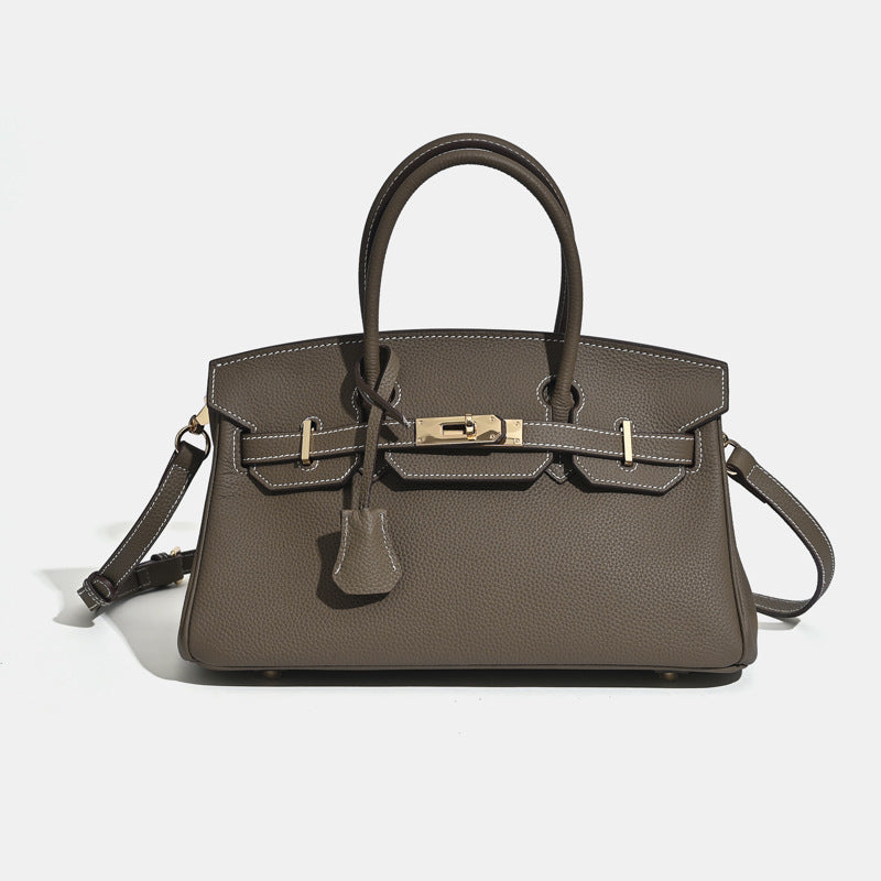 Sac bandoulière Jane 29 cm – Sac structuré en cuir grainé véritable