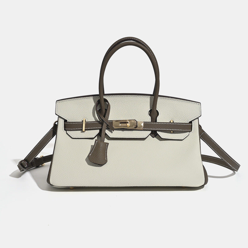 Sac bandoulière Jane 29 cm – Sac structuré en cuir grainé véritable