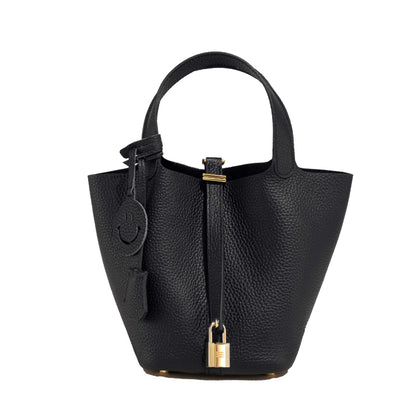 Sac seau Camille en cuir de vachette pleine fleur