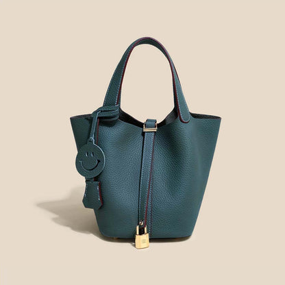 Sac seau Camille en cuir de vachette pleine fleur