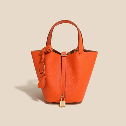 Sac seau Camille en cuir de vachette pleine fleur