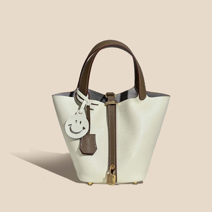 Sac seau Camille en cuir de vachette pleine fleur