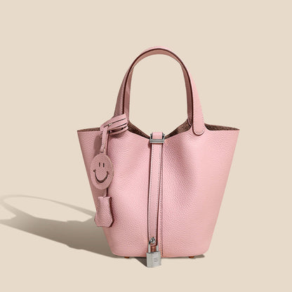Sac seau Camille en cuir de vachette pleine fleur