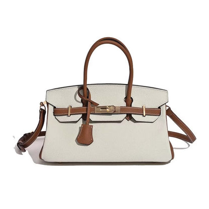 Sac bandoulière Jane 29 cm – Sac structuré en cuir grainé véritable