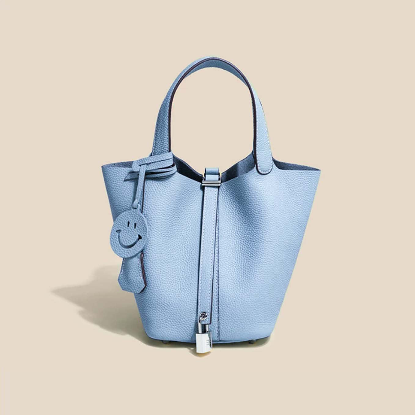Sac seau Camille en cuir de vachette pleine fleur
