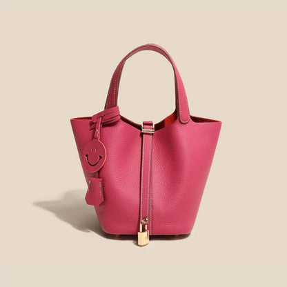 Sac seau Camille en cuir de vachette pleine fleur