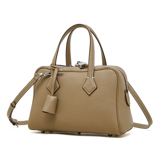 Sac Victoria en cuir véritable grainé