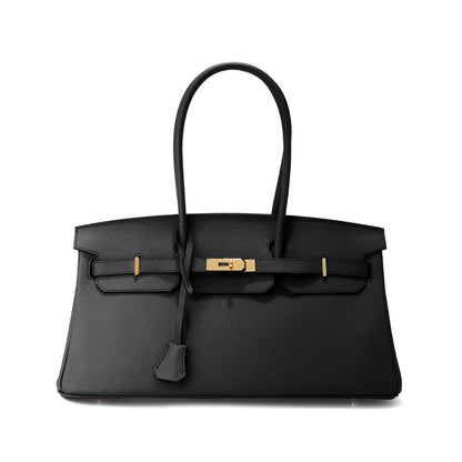 Sac baguette Jane – 40 cm en cuir véritable grainé 