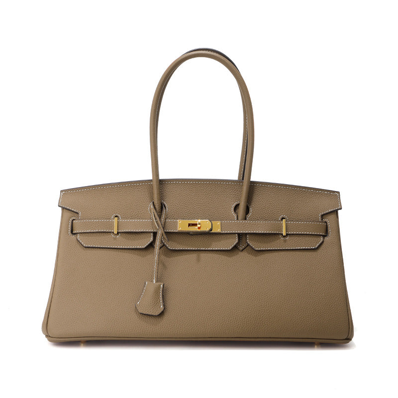 Sac baguette Jane – 40 cm en cuir véritable grainé 